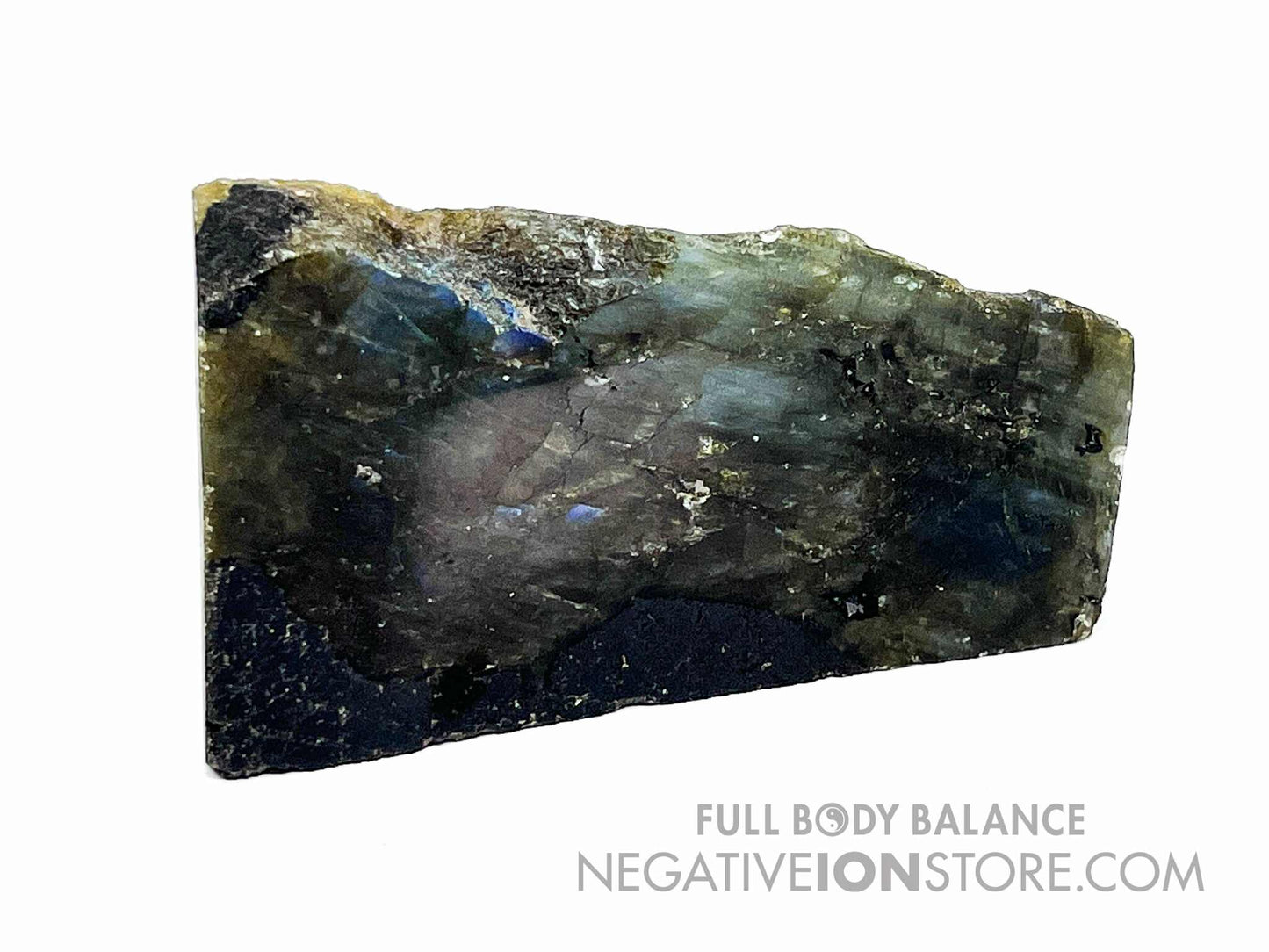 Labradorite Slab 3.5” x 2” Polished Front & Raw Back Natural Crystal Iridescent Flash Display Stone 5.2 oz Unique Piece (Copy)