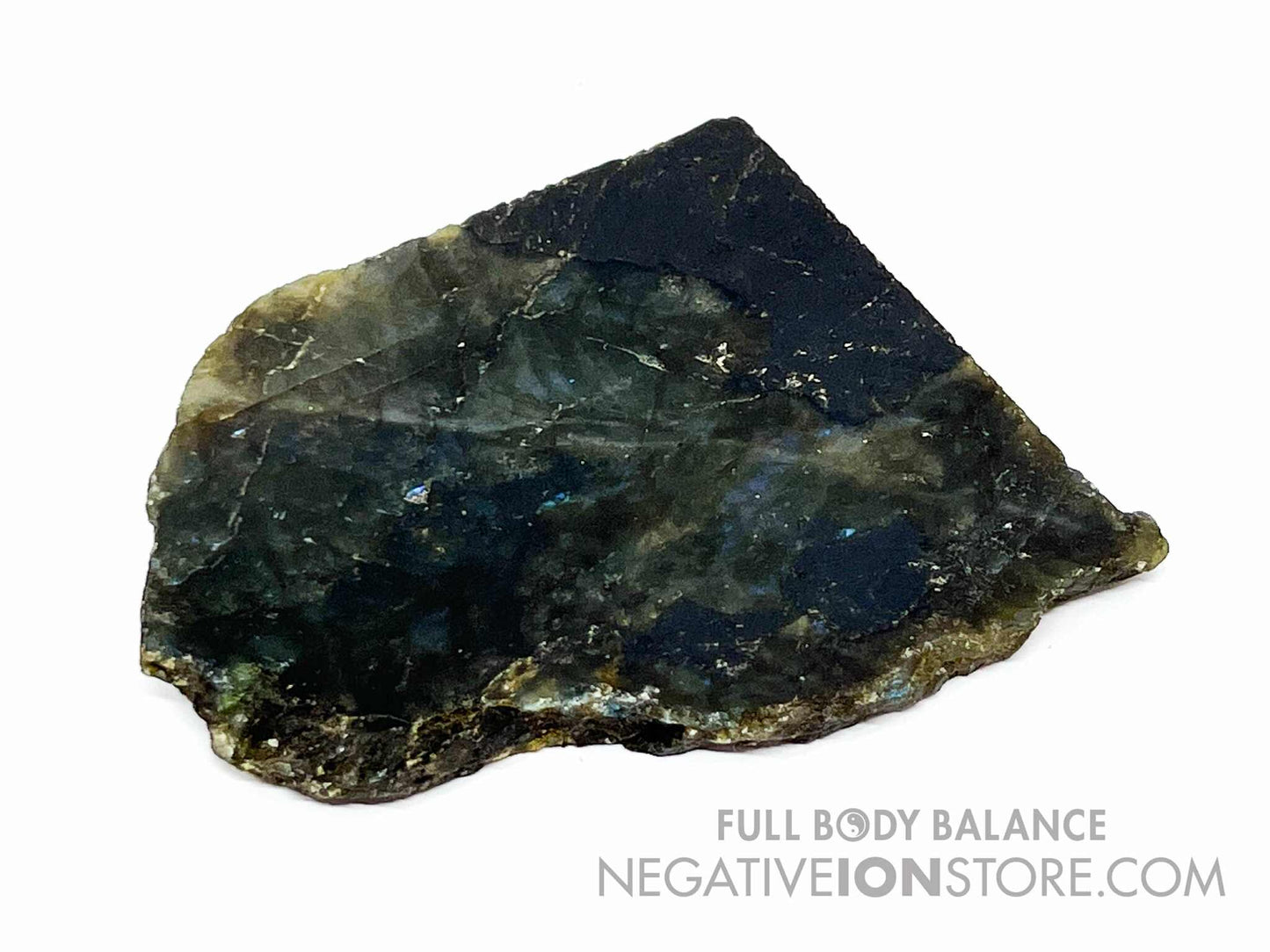 Labradorite Slab 3” x 2.5” Polished Front & Raw Back Natural Crystal Iridescent Flash Display Stone 4.2 oz Unique Piece