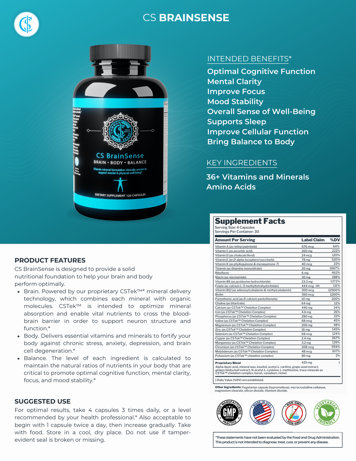 Cs Brain Sense CS BrainSense Capsules – Negative Ion Store