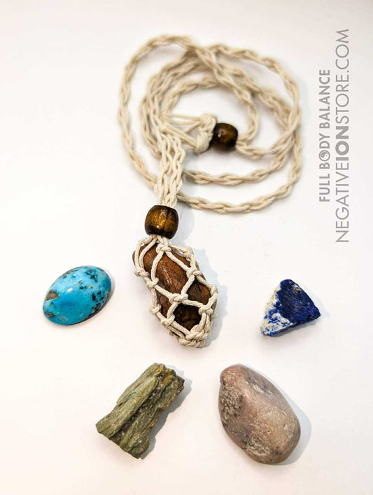 5 Crystal Macramé Necklace Bundle Stone Holder with Adjustable Cord Confidence