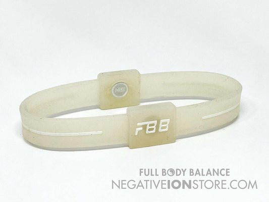 FBB Negative Ion Grouding Earthing Band  Clear and White Extra Large