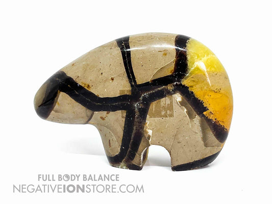 Hand Carved Septarian Bear Polished Crystal 3 inch by 0.5 inch by 2.25 inch