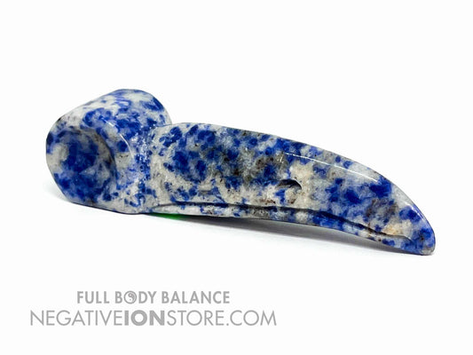 Hand Carved Sodalite Raven Skull Grade A Polished Crystal 3.25 inch by 0.75 inch