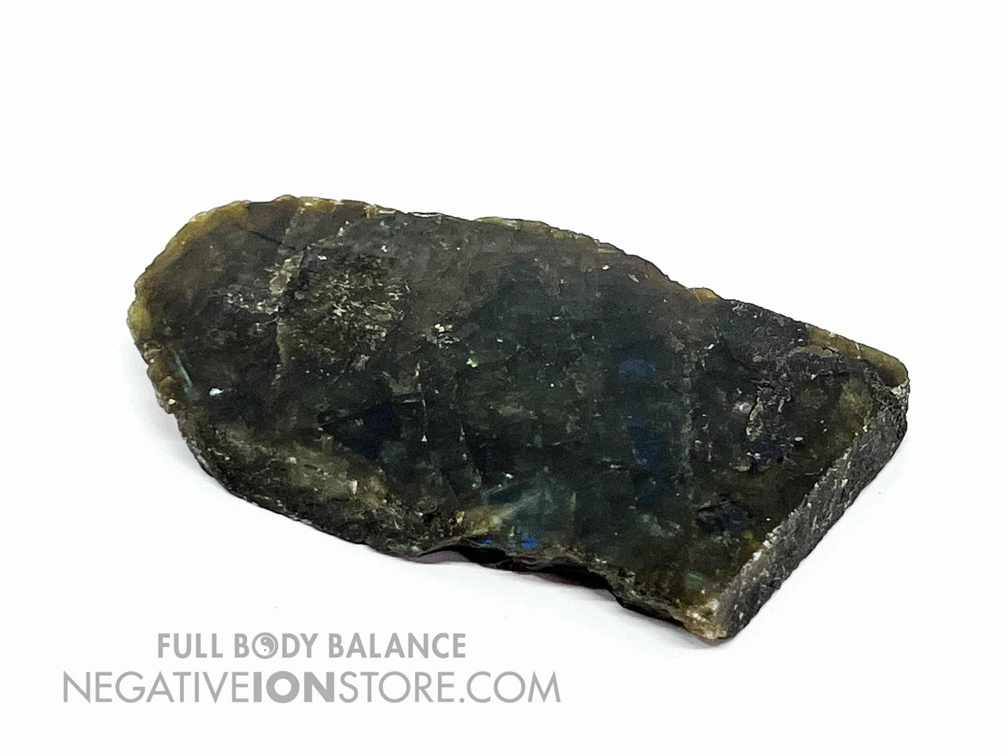Labradorite Slab 3.5” x 2” Polished Front & Raw Back Natural Crystal Iridescent Flash Display Stone 3.9 oz Unique Piece