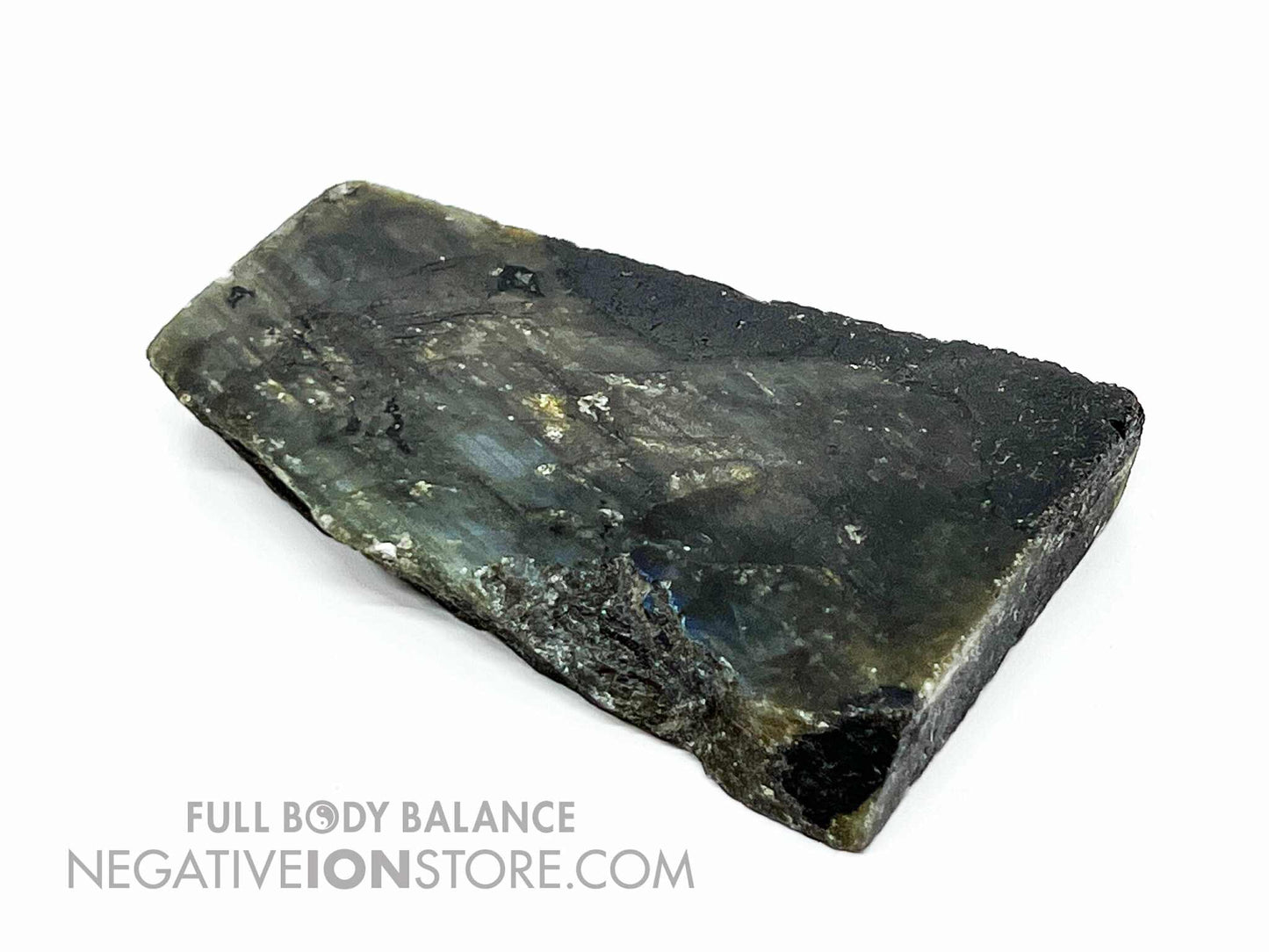 Labradorite Slab 3.5” x 2” Polished Front & Raw Back Natural Crystal Iridescent Flash Display Stone 5.2 oz Unique Piece (Copy)