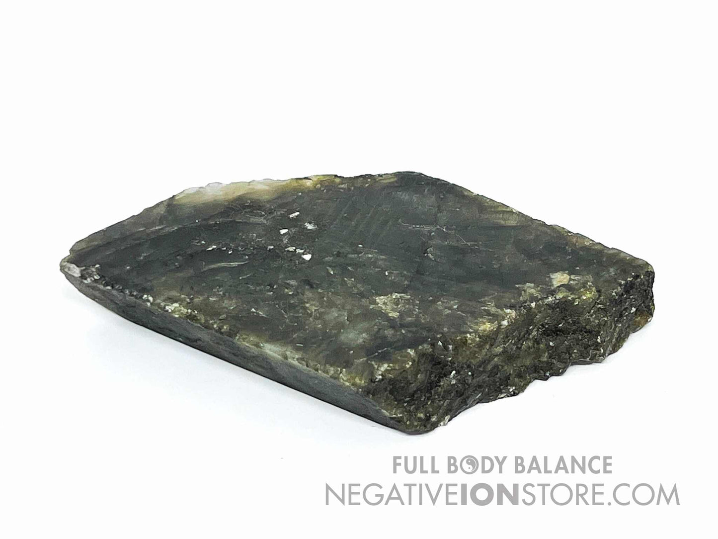 Labradorite Slab 3” x 2.5” Polished Front & Raw Back Natural Crystal Iridescent Flash Display Stone 4.8 oz Unique Piece
