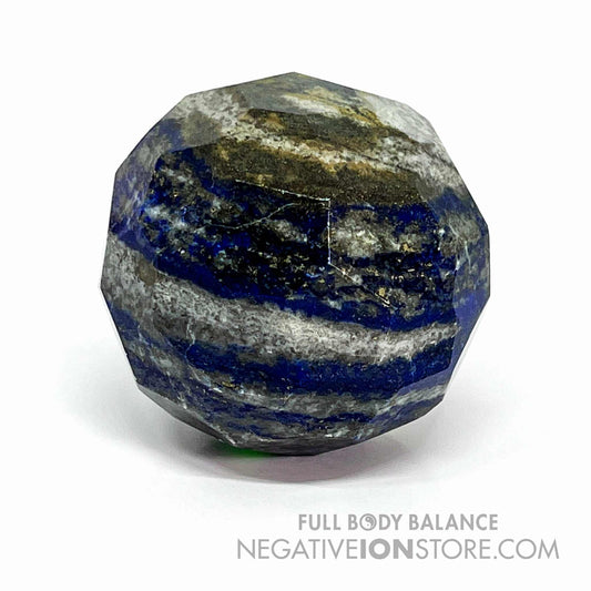 Lapis Lazuli Faceted Sphere 6.2 oz 2” Natural Crystal Sphere Polished Gemstone Ball Deep Blue Stone Decor