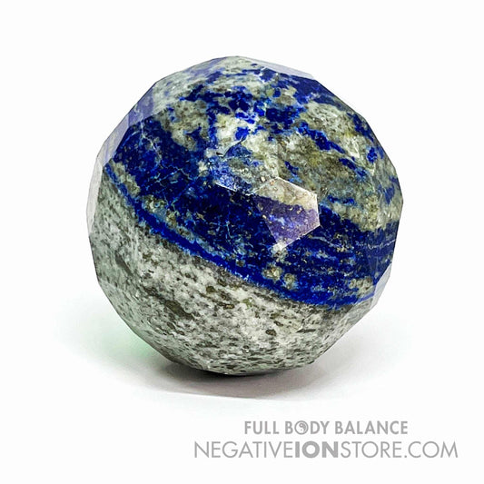 Lapis Lazuli Faceted Sphere 7.4 oz 2” Natural Crystal Sphere Polished Gemstone Ball Deep Blue Stone Decor
