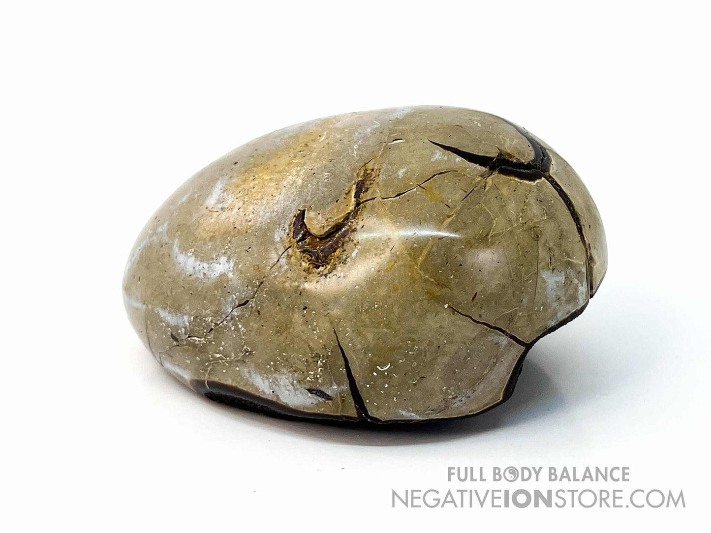 Septarian Egg 13 oz Natural Polished Crystal Geode Egg 3.5” Mineral Specimen with Display Stand Unique Collectible